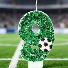 Bánh sinh nhật chủ đề bóng đá cho bé trai, trang trí nến số theo chủ đề World Cup 2026, vẽ tay. - Nhiều màu - Xem 6