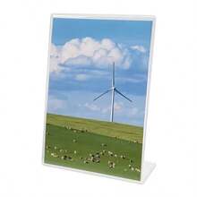 2pcs Acrylic Sign Holder | Clear Plastic Display Stand, Suitable For Brochures, Menus, Flyers, Documents, Photos, Business Cards, 8.5"X11" Frame Size | Office & Desktop Display Stand - A - View 3