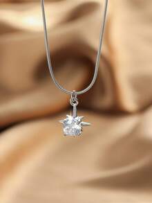1 chiếc dây chuyền mặt đá Zirconia sang trọng tối giản, kiểu dáng dây rắn, thích hợp đeo hàng ngày, là món quà tuyệt vời dành cho phụ nữ, bé gái, nhân dịp Ngày của Mẹ, Ngày Nhà giáo, Lễ Tạ ơn, Ngày Valentine. - Nhiều màu - Xem 6