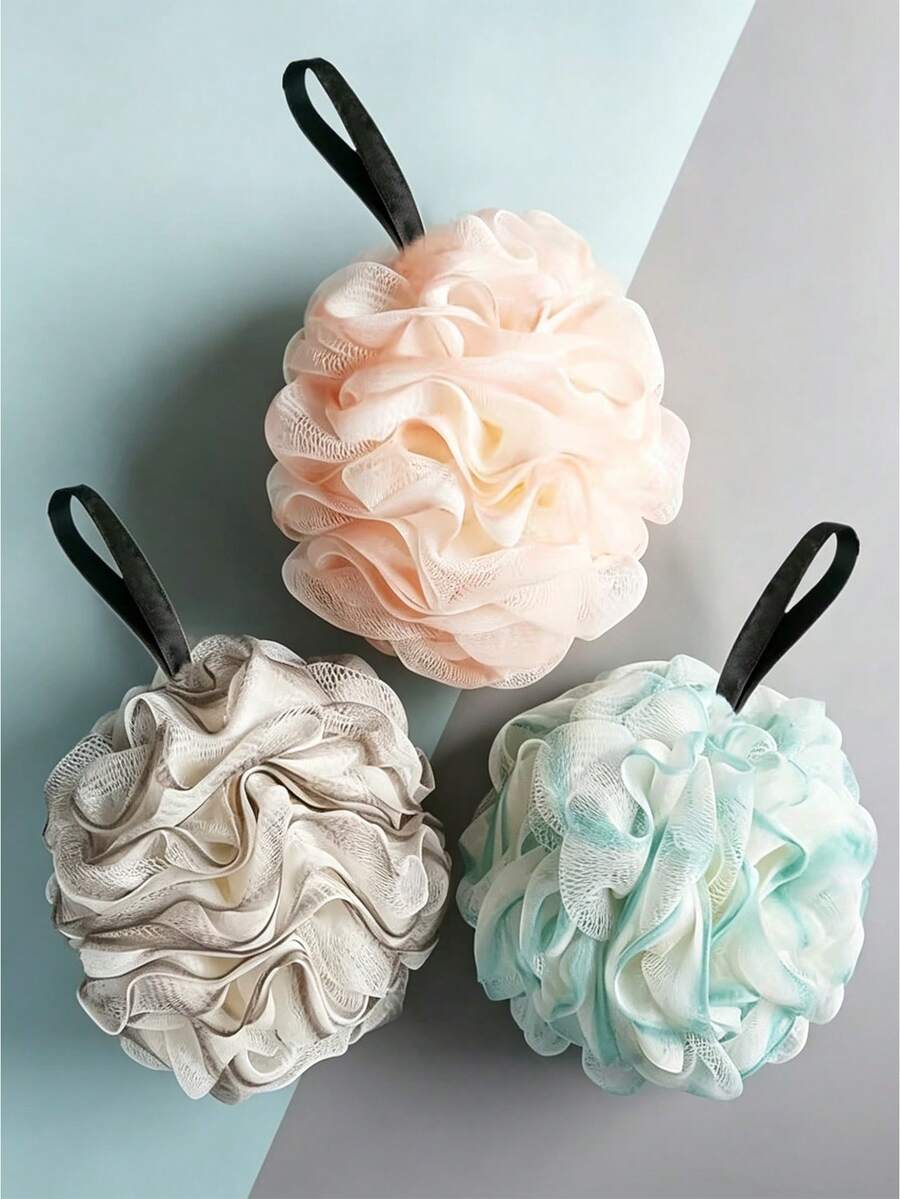 Shower Puff - Anti-Shedding Bath Sponge | Premium Bath Pouf - Durable Non-Disintegrating Design | Exfoliating Bath Accessories And Bathroom Essentials - Ultimate Bathing Tool - Multicolor - View 1