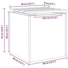 vidaXL Banc de jardin Noir 40 x 40 x 43 cm Acier - A - Voir 11