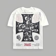 DARCSPORT American-Style  Retro T-Shirt For Couples, Men's Top, Pure Cotton Loose-Fit Round-Neck T-Shirt - T260112 Trắng - Xem 4