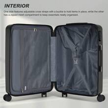 Set di valigie da viaggio in 3 pezzi con scocca rigida in ABS+PC: bagaglio a mano da 20", valigia media da 24" e valigia grande da 28"; ruote silenziose a 360°, chiusura a combinazione, leggere e robuste, ideali per weekend, vacanze e viaggi di lavoro - Grigio - Visualizzare 5