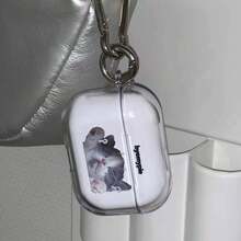 Cute Cat Pattern Transparent Apple Earphone Protective Case, With Carabiner, Shock-Absorbing TPU Material, Suitable For AirPods Pro/1/2/3, Adorable Pet Pattern Earphone Protective Case - Multicolor - View 2