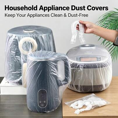 100/200pcs Disposable Elastic Dust Cover, Transparent Plastic Protective Bags For Small Kitchen Appliances, Suitable For Rice Cooker, Air Fryer, Microwave Oven