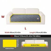 1pc Linen Texture Anti-Pet Slip Sofa Pad, Minimalist Style With Label Decoration, All-Season Machine Washable Sofa Protector Cover - Multiple Styles - View 28