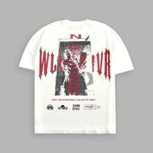 DARCSPORT American-Style  Retro T-Shirt For Couples, Men's Top, Pure Cotton Loose-Fit Round-Neck T-Shirt - T251009 Màu đen - Xem 4