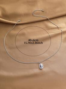 1 chiếc dây chuyền mặt đá Zirconia sang trọng tối giản, kiểu dáng dây rắn, thích hợp đeo hàng ngày, là món quà tuyệt vời dành cho phụ nữ, bé gái, nhân dịp Ngày của Mẹ, Ngày Nhà giáo, Lễ Tạ ơn, Ngày Valentine. - Nhiều màu - Xem 8