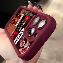 Collage estético de Aries rojo, mujer de fuego.funda de teléfono Fundas compatibles con ,Apple,VIVO,OPPO,,, y Honor.Fabricadas en silicona TPU,ofrecen protección contra golpes y caídas. - Burdeos - Ver 5