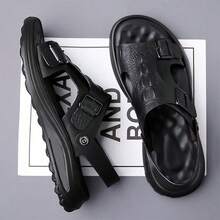 Sandalias para hombres Sandalias de verano para hombre: nuevo modelo con suela blanda, impermeables y antideslizantes, aptas tanto para conducir como para la playa - Negro - Ver 6