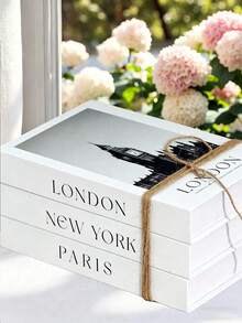 3pcs Set Fashionable Decorative Books, Creative Tabletop Decor For Living Room, Windowsill, Wall, Suitable For Room, Kitchen, Bedroom, Office, Desk, Birthday Party, Holiday Party, Wedding, Celebration, Teacher's Day Gift, Artificial Flower Decor Tray Base, Graduation Teacher's Day Gift, Holiday Decor Accessories, Wedding, Rustic Decor, Home Decor - PNL - View 10