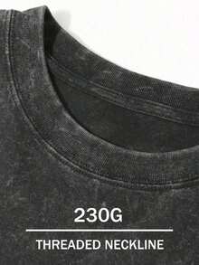 Gym Motivation Design Print Washed T Shirt 230gsm, Round Neck Gym & Door Sports Apparel, All-Season Fitness Shirt, Training Gear, Sporty Design, Durable Construction, Performance Wear, Casual Athletes, Gym Shirts, Comfortable Fit Shirt, Work Clothing, Street Style, Fitness Enthusiastssummer Outfits For Women - 黑色 - 查看 2
