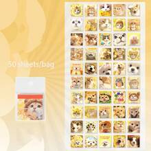 50 Sheets/Bag Mini Sticker Book, Snore Log Series, Cute Animal Theme Note Sticker Book, Writable Base Sticker, Scrapbook Supplies And Notebook Accessories, For Decorating Cards, Photo Frames, Computers, Phone Cases, Water Cups, Junk Magazines, Pencil Cases, Suitcases, Desktop Decorative Stickers, Back-To-School Season Stickers, School Supplies Scrapbooking - Sticker Book - View 16