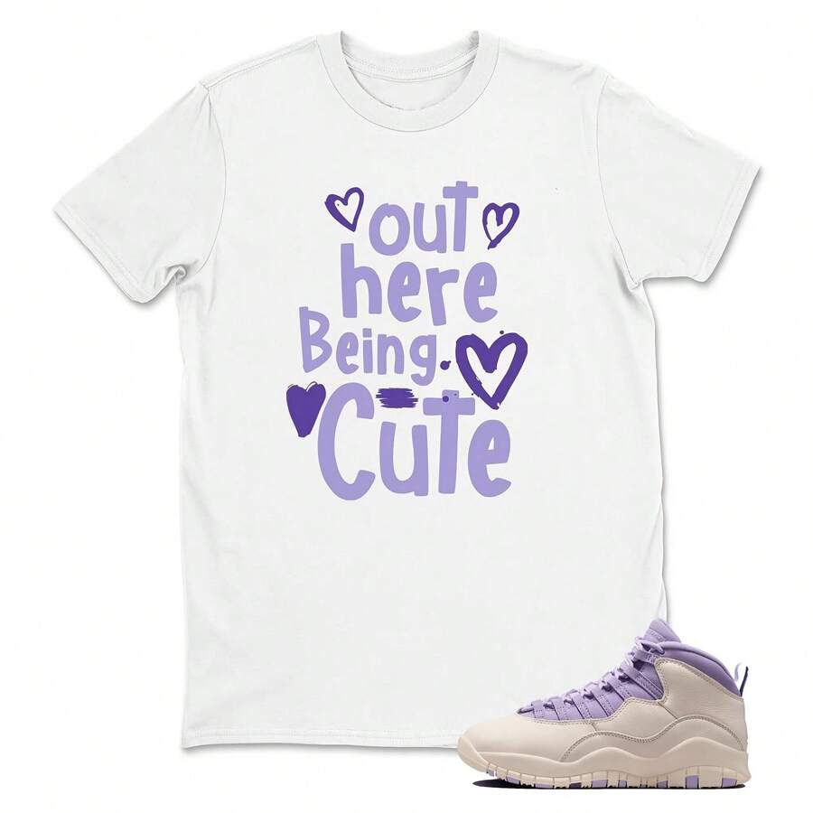 Camiseta a juego con 10 hortensias Chalk Wild, Out here Being Cute, ideal como regalo, ropa para adultos y niños, sudadera con capucha y 10 hortensias. - forma - Ver 1