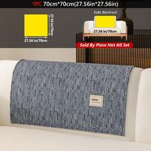 1pc Linen Texture Anti-Pet Slip Sofa Pad, Minimalist Style With Label Decoration, All-Season Machine Washable Sofa Protector Cover - Multiple Styles - View 30