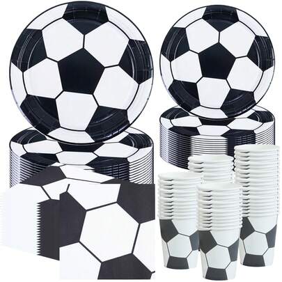 [2026]80 Pcs/Set,USA Mexico Canada Soccer Party Theme,Including 7-Inch Paper Plates,9-Inch Paper Tray,9-Ounce Cup,Napkins,Suitable For Weddings,Party Supplies,Party Decorations,Daily Gatherings,Birthday Parties, Bridal Showers,Clubs,Tea Parties,Themed Parties. Kitchen And Resturant Decoration,Birthday Decorationsand Outdoor Picnics,Table Decoration For A Party.