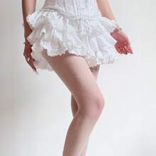 1 đôi quần tất lưới siêu mỏng thoáng khí kiểu ballet chấm bi kim cương dành cho nữ - trắng - Xem 4