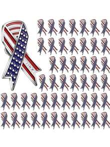 4/8/12/20pcs American Flag Pins USA Patriotic Ribbon Independence Day United States Badge Brooch Pin For Women Men Clothes Backpack Hat Memorial Veteran Souvenir Gift Badge Bulk - Independence Day Bow Tie - View 1