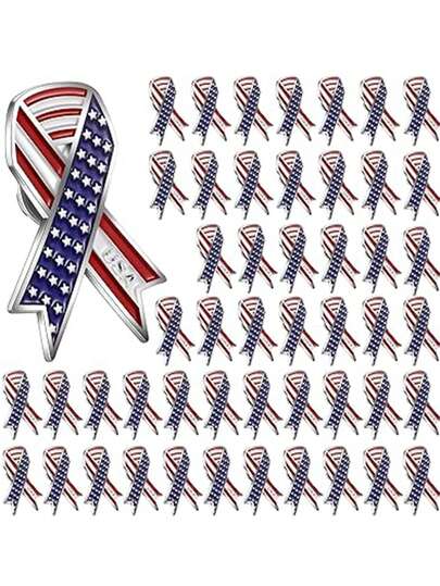 4/8/12/20pcs American Flag Pins USA Patriotic Ribbon Independence Day United States Badge Brooch Pin For Women Men Clothes Backpack Hat Memorial Veteran Souvenir Gift Badge Bulk