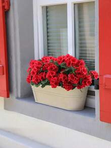 4/2 Bunches Artificial Geranium Flowers, Outdoor Silk Geranium Flowers, UV-Resistant Garden Plants, Fake Floral Decor For Home, Kitchen, Dining Table, Artificial Flowers For Outdoor/Indoor Spring/Summer Decoration, Fade-Resistant, Suitable For Planters, Entryway, Porch, Patio, Windows, Yard, Tables, Holiday Decor (Red) - Red - View 5