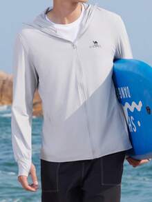 CAMEL CROWN 男士户外夏季降温防晒夹克 - UPF 100+ 内置紫外线防护面料 - 冰川灰 - 查看 4
