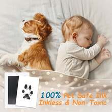 Inkless Paw Print Kit,Dog Paw Print Kit,Dog Nose Print Kit,Clean Touch Ink Pads And Imprint Cards,Pet Paw Print Impression Kit For Dogs Cats Footprint Keepsake - Black - 查看 3