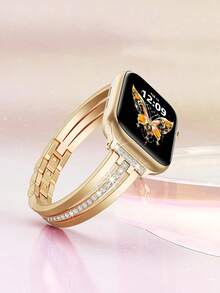 女款簡約金色可調節金屬錶帶，耐用正式，適用 38/42/49mm 表盤，相容 Ultra/SE/11-1 系列 - 42/44/45/49mm&46mm(S10/11) - 查看 1