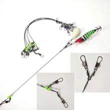 Avlcoaky 3pcs/Set 20cm Luminous Beads Swivel Snap Connector For Octopus Cuttlefish Sea Saltwater Tackle Squid Fishing Leader Rig With - Multicolor - View 7