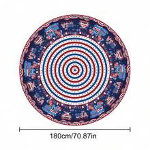 2D 平面 1 件裝 愛國主題 250 週年自由日桌布，圓形與長方形星星印花桌巾，嘉年華風格，7 月 4 日防水桌布，適用愛國派對、居家廚房與餐飲裝飾 - 彩色 - 查看 13