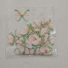 10/30/50/100pcs Double Layer Tulle Butterflies, 3D Polyester Embroidered, Applicable For Headwear, Wedding Decor, DIY Craft And Other Decorative Butterfly Accessories - Multicolor - View 24