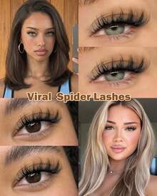 Spider Breeze Lash Clusters, Wispy Natural Eyelash Clusters D Curly Lashes Cluster Venus 8-16mm Cluster Eyelash Extensions Reusable Individual Lashes With Invisible Band For DIY At Home Vanssymunlin - Cụm lông mi nhện - Xem 4