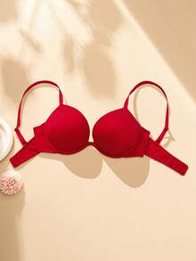 Áo ngực WINGSLOVE cổ chữ V khoét sâu, không gọng, cúp dày, thích hợp cho ngày Valentine, nội y hẹn hò lãng mạn. - Đỏ - Xem 10