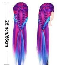 26 Inch Human Head Model With Hair, For Hairstyle Design Training, Beauty Doll Head Styling, Hair Braiding Practice - View 6