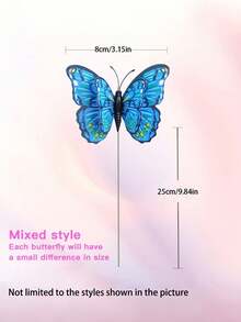 10pcs Butterfly Stakes, Outdoor Garden Decor Vibrant 3D Butterfly Garden Stakes, 3D Colorful Double Wings With Bendable Stick, Artificial Waterproof Butterfly Decorations, Butterflies For Flower Outdoor Indoor - Butterfly Garden Decoration - View 10