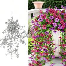 2/4pcs Artificial Silk Morning Glory With Holly Leaves, UV-Resistant, Lifelike Hanging Floral, Suitable For Outdoor Decoration In Spring And Summer, Artificial Hanging Flowers For Wedding, Home, Office, Garden, Birthday, Anniversary, Holiday, Graduation Ceremony (Rose Red) - Multicolor - View 15