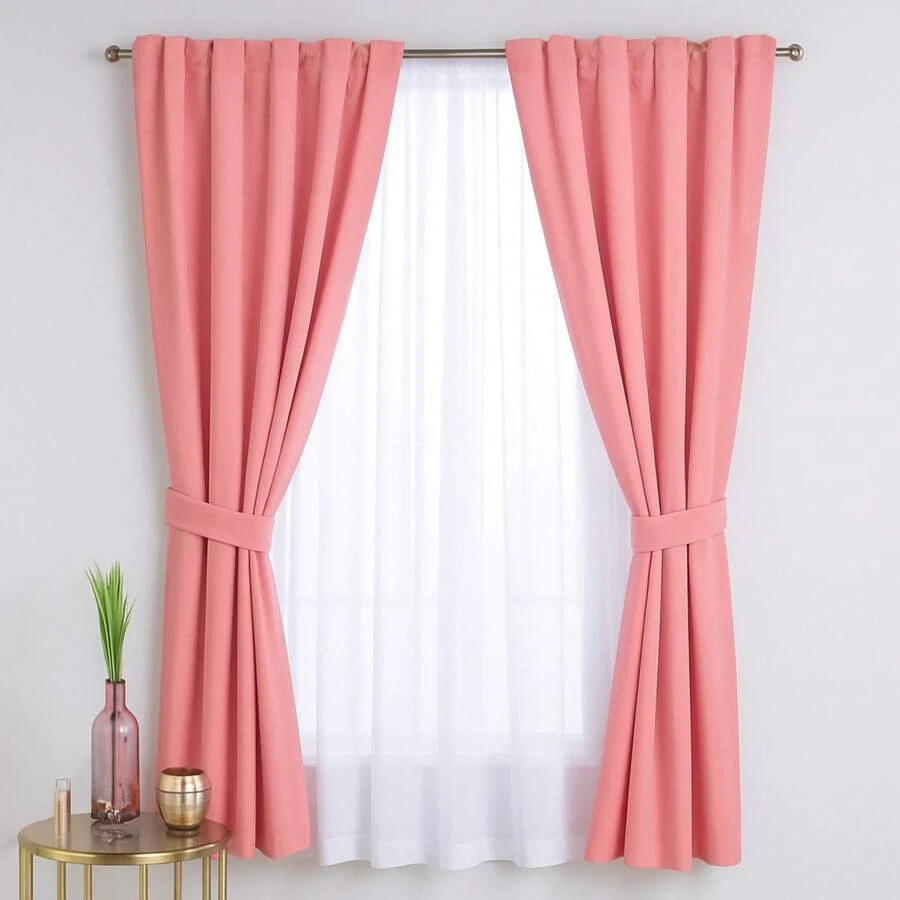 Refresh Your Home With Contemporary Style Neo Short Curtains From BEAUTTY HOME - PINK - View 1