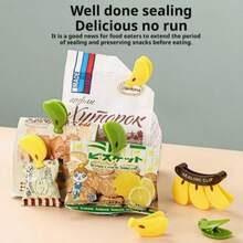 2 Reusable Food Bag Clips, Banana Sealing Clips, Cute Kitchen Snack Bag Sealing Devices, Plastic Snack Chip Sealing Clips, And Novel Banana-Shaped Refrigerator Accessories - Banana Sealing Clip - View 1