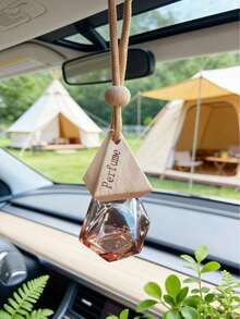 Transparent Diamond-Shaped Glass Rearview Mirror Hanging Diffuser (Empty Bottle) | Refillable Essential Oil Diffuser | Minimalist High-End Car Interior Decor | Long-Lasting Fresh Fragrance | Universal Fit Easy Installation Non-Obstructive | Fashionable Elegant Car Fragrance | Creative Gift Essential Car Accessory - Multicolor - View 4