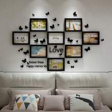 Creative Wooden Photo Frame Wall Hanging Combination Photo Wall 8pcs 5*7 Inch Living Room Bedroom Decor Background 3*5 Inch Photo Wall With Butterfly Stickers Landscape Photos - One Size - View 13