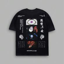 DARCSPORT American-Style  Retro T-Shirt For Couples, Men's Top, Pure Cotton Loose-Fit Round-Neck T-Shirt - màu đen - Xem 1