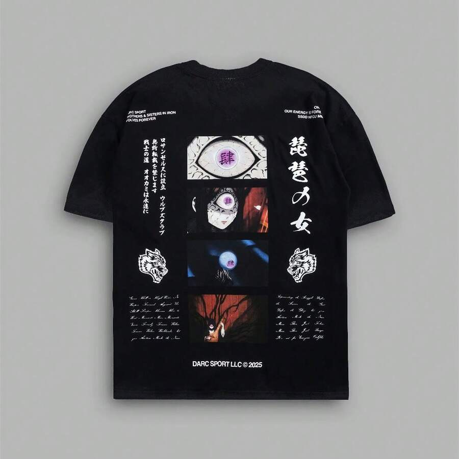DARCSPORT American-Style  Retro T-Shirt For Couples, Men's Top, Pure Cotton Loose-Fit Round-Neck T-Shirt - màu đen - Xem 1
