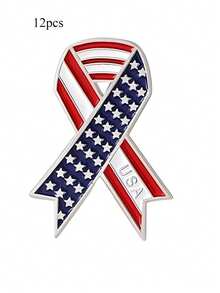 4/8/12/20pcs American Flag Pins USA Patriotic Ribbon Independence Day United States Badge Brooch Pin For Women Men Clothes Backpack Hat Memorial Veteran Souvenir Gift Badge Bulk - Independence Day Bow Tie - View 11
