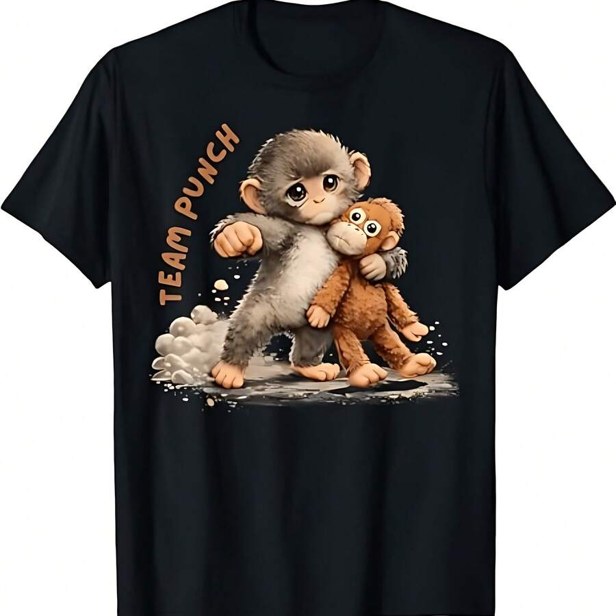 Team Punch - Baby Monkey Punch T-Shirt - Black - View 1