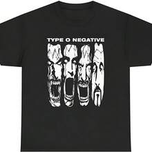 Type O Negative Faces Shirt, Gothic Metal Band Tee - Black - View 1