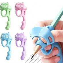Children's Handwriting Pen Holder, Five-Finger Silicone Pen Holder, Children's Handwriting Tool, Comfortable Pen Holder, Beginner's Writing Posture Guide, Christmas Gift Recommendation, Holiday Gift Recommendation - Multicolor - View 2