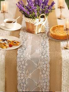1pc Linen Table Runner, Rustic Burlap Wedding Tablecloth, Rectangular Woven Linen Decorative Tablecloth For Forest Theme Party, Picnic, Farmhouse Decor, Vintage Burlap Roll, Home Decor, Party Decoration, Bridal Shower, Birthday, Holiday, Wedding - Brown - View 10