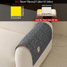 1pc Linen Texture Anti-Pet Slip Sofa Pad, Minimalist Style With Label Decoration, All-Season Machine Washable Sofa Protector Cover - Multiple Styles - View 29