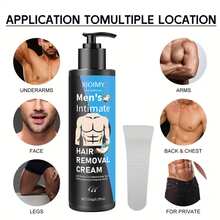 Xioimy Men's Natural Extract Hair Removal Cream - Gentle Formula, Lightweight On Skin, Quick And Residue-Free Body Hair Removal, Long-Lasting Smooth, Suitable For Underarms, Legs, Arms, Intimate Areas, Chest, Body And More - Cream - View 3