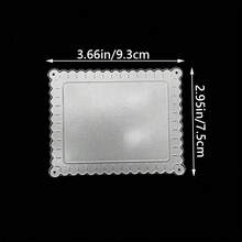 Troqueles de corte de metal con marco rectangular con borde de encaje, troqueles para scrapbooking y elaboración de tarjetas - MC766 - Ver 3