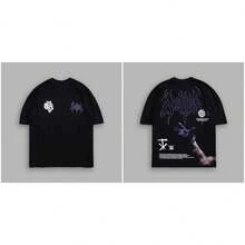 DARCSPORT American-Style  Retro T-Shirt For Couples, Men's Top, Pure Cotton Loose-Fit Round-Neck T-Shirt - T250722 黑色 - 查看 12